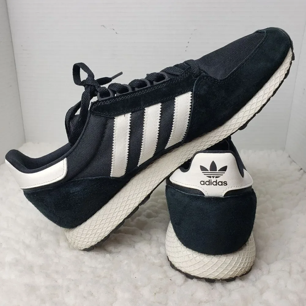adidas Forest Grove Mens Sneaker Size 11 Black Suede Shoes
